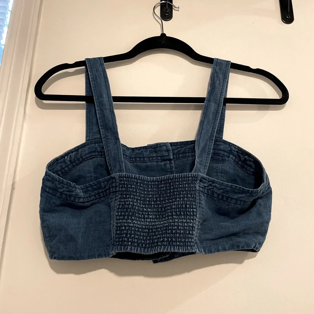 Aritzia Wilfred linen and denim bralette top, size Small. Only worn once. - Picture 3 of 3